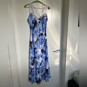 Jacques Vert Floral Blue and White Dress